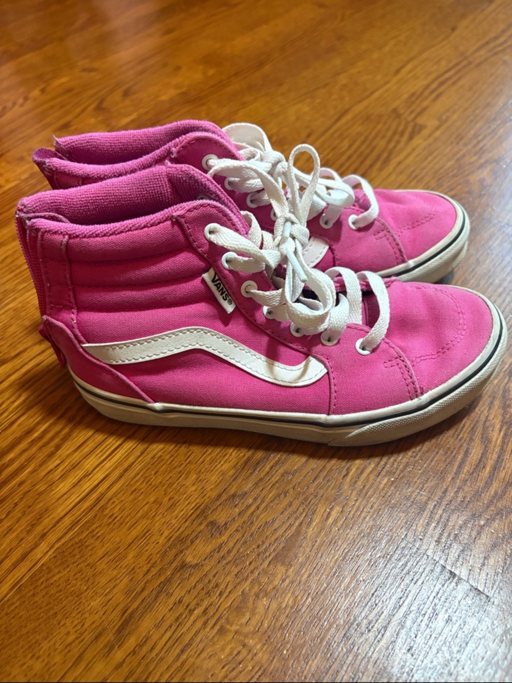 Hot Pink Hi-Top Zip-Back Vans